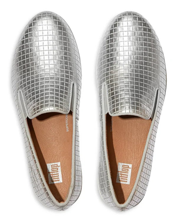 Fitflop Superskate Raffia Women's Shoes Silver : 6.5 M (B)