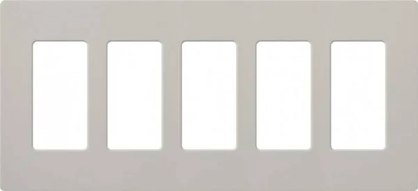 (Palladium) - Lutron SC-5-PD Satin Colours 5-Gang Wallplate - Palladium