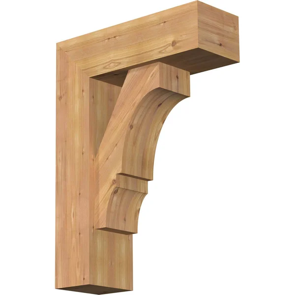 Ekena Millwork 1461972 7 1/2x22W x 22x22D x 30x22H Balboa Block Smooth Bracket w/ Offset Brace - Western Red Cedar