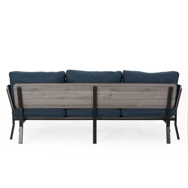 Christopher Knight Home Abigail Mid-Century Modern 3 Seater Wood Frame Sofa, Charcoal, Gray, Black