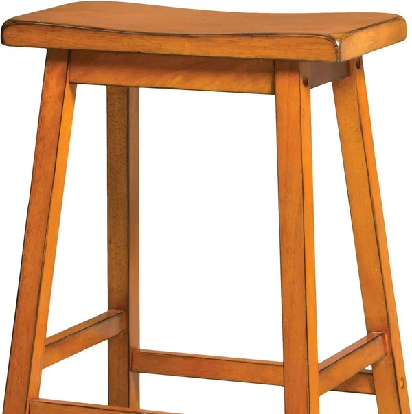 Acme Gaucho Counter-Height Stool, Antique Oak, Set of 2