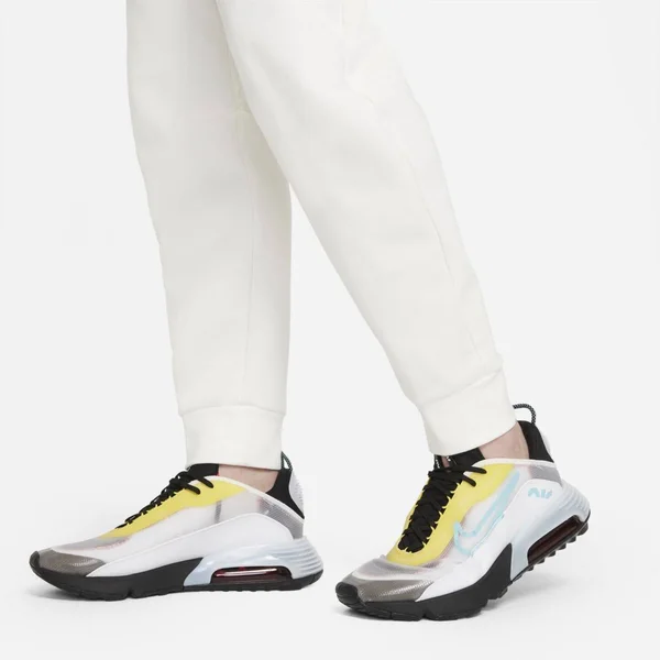 Nike Tech Fleece Taped Jogger Pants in White/Sail Size Small - Cotton/Polyester/Fleece