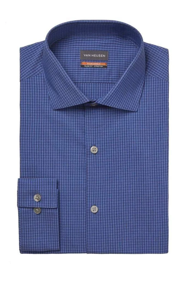 Van Heusen Men's Dress Shirt Slim Fit Stain Shield Stretch