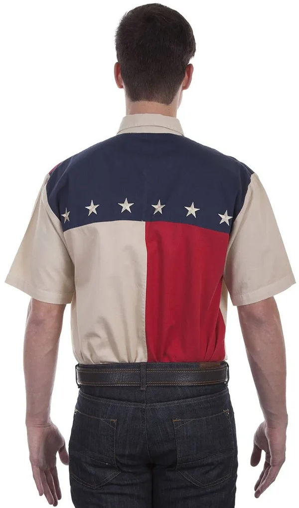 Scully Mens American Patriotic Antique Short Sleeve Shirt - Men's, Size: 2XL