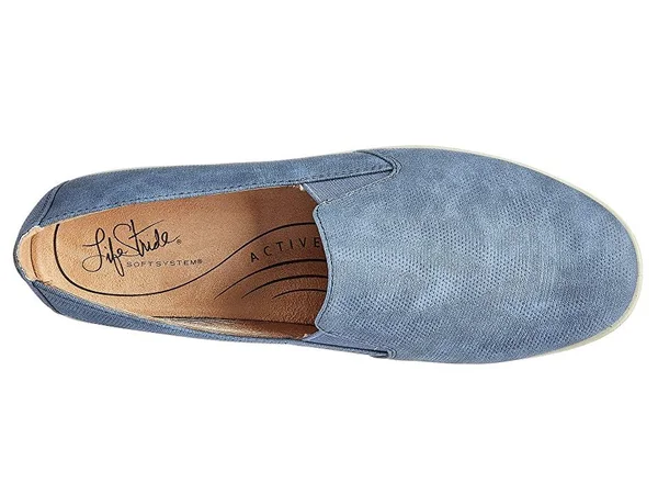 LifeStride Women's Neon Slip On, Navy Microsuede