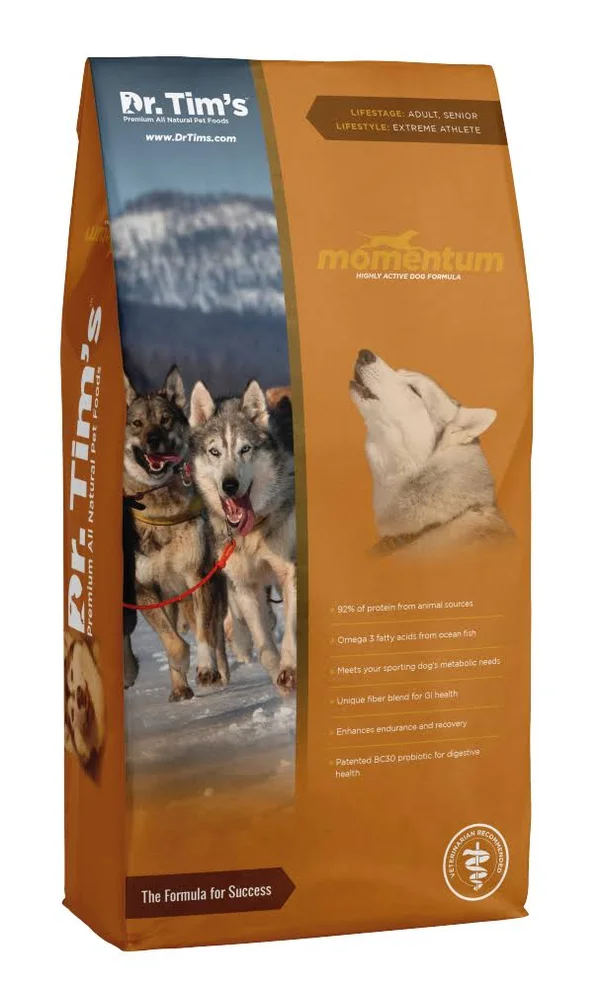 Dr. Tim&s Momentum Highly Athletic Dry Dog Food, 40 lbs