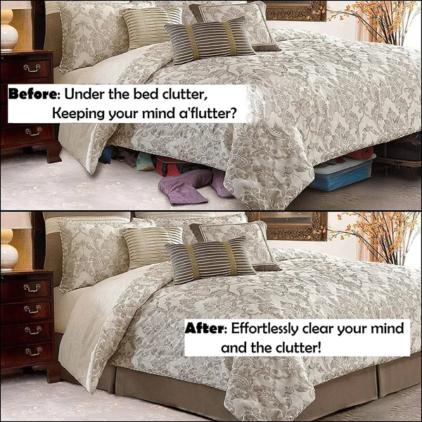 Harmony Lane Classic Tailored Bed Skirt with 18 Drop - King, Bone