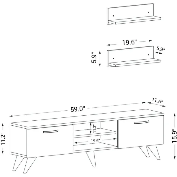 Sayre Furniture Ayden TV Unit Brown-White