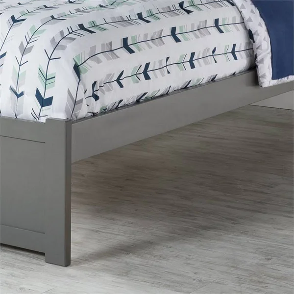 Atlantic Mission Platform Bed W/FLAT Panel Footboard & 2 Urban Bed Drawers in Atlantic Grey Twin XL