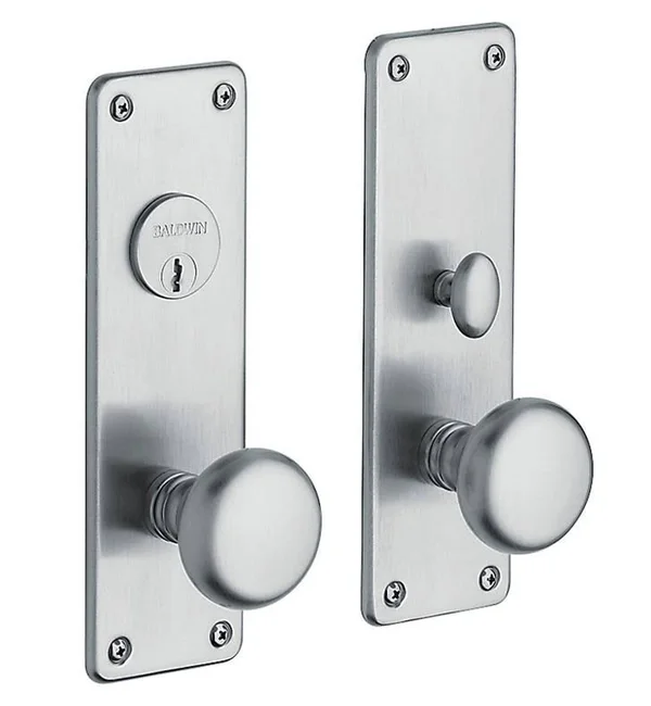 Baldwin 6551055DBLC Reading Double Cylinder Mortise Handleset Trim Set in Lifetime Polished Nickel