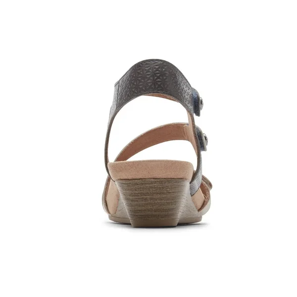 Cobb Hill Hollywood Women's 4-Strap Comfort Sandal Navy Multi - 6 Wide