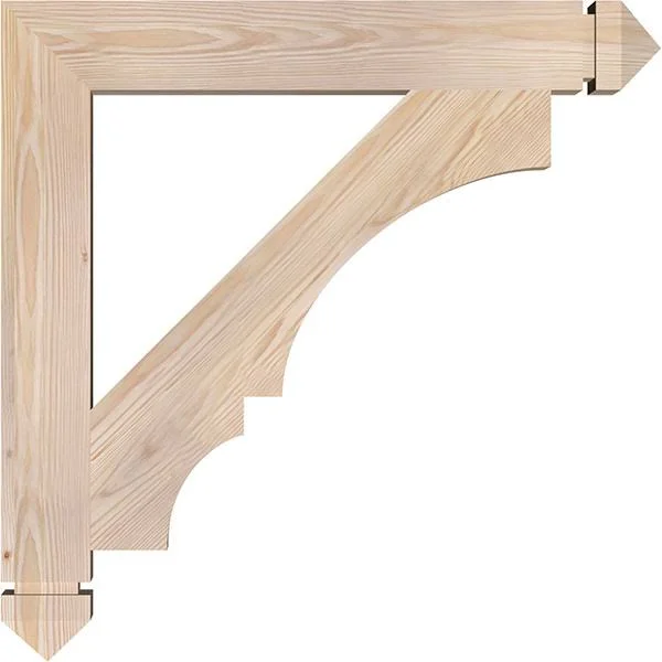 3 1/2x22W x 26x22D x 26x22H Balboa Arts & Crafts Smooth BRACKET, Douglas Fir