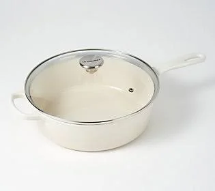 Le Creuset 3.75-qt Cast Iron Cassadou with Glass Lid, Meringue