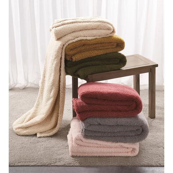 Porch & den Anton Sherpa Blanket - Twin/TXL - Olive Green