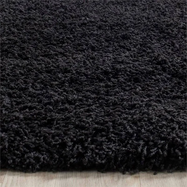 Hawthorne Collection 2&3x22 x 8& Power Loomed Polypropylene Rug in Black