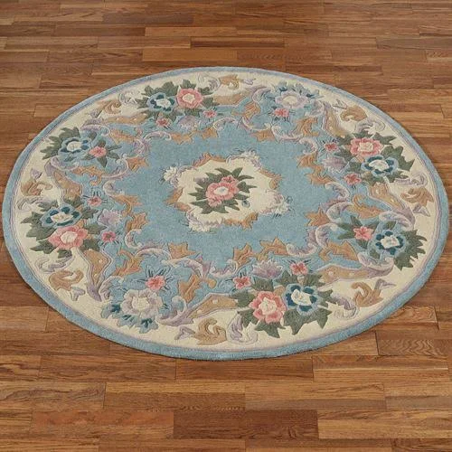 Serena Aubusson II Round Area Rug 5&9x22 Round - 5&9x22 Round, Ivory