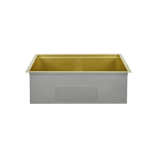 Tourner 30x22 x 19x22 Stainless Steel - Single Basin, Undermount Kitchen Workstation Sink in Gold