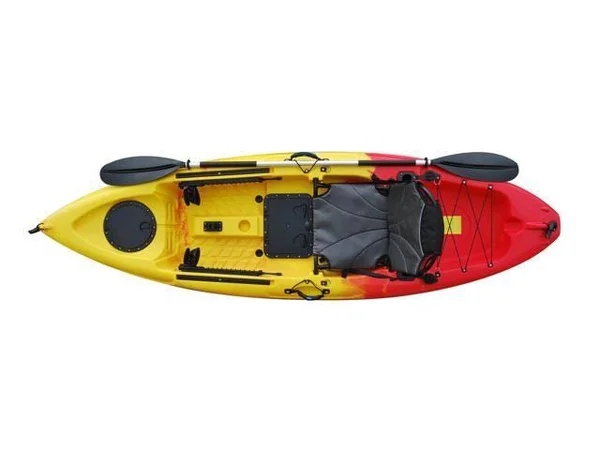 BKC FK285 9.1& Sit on Top Single Fishing Kayak W/Upright Back Support Aluminum Frame Seat - Paddle Included Solo Sit-On-Top Angle