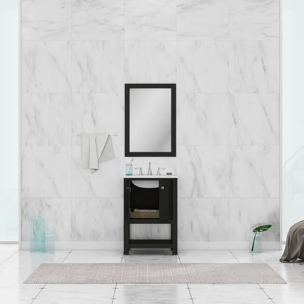 Alya Bath Wilmington 24x22 Bathroom Vanity with Marble Top, Espresso