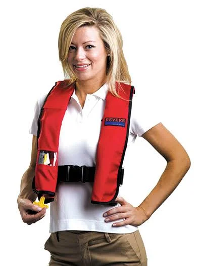 Revere ComfortMax Inflatable PFD Manual Vest, Red