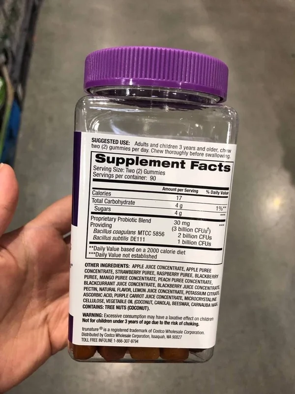 Trunature 180 Digestive Probiotic Fruit Gummies