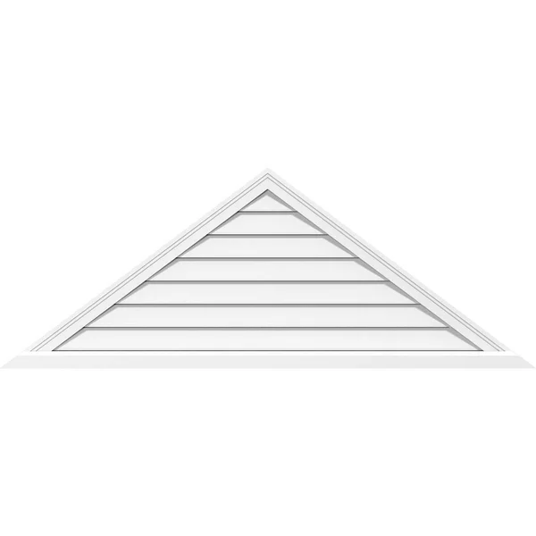Ekena Millwork GVPTR34X1703SF 34x22W x 17x22H Triangle Surface Mount PVC Gable Vent 12/12 Pitch: Functional - w/ 2x22W x 2x22P Br