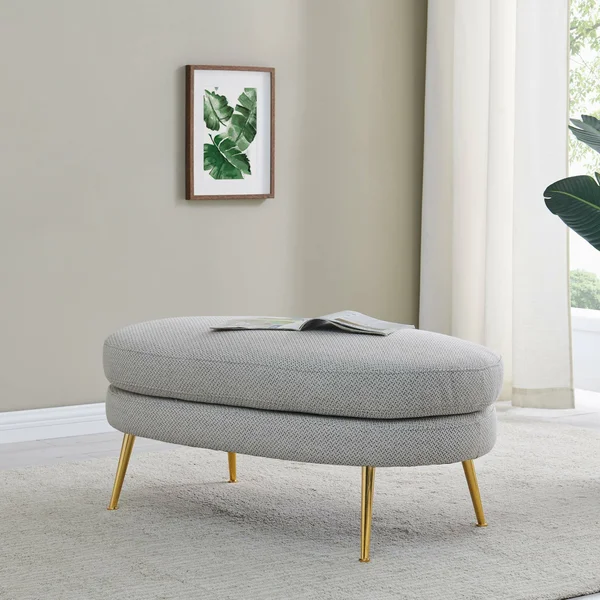 Ruby Fabric Bench - Cardiff Gray