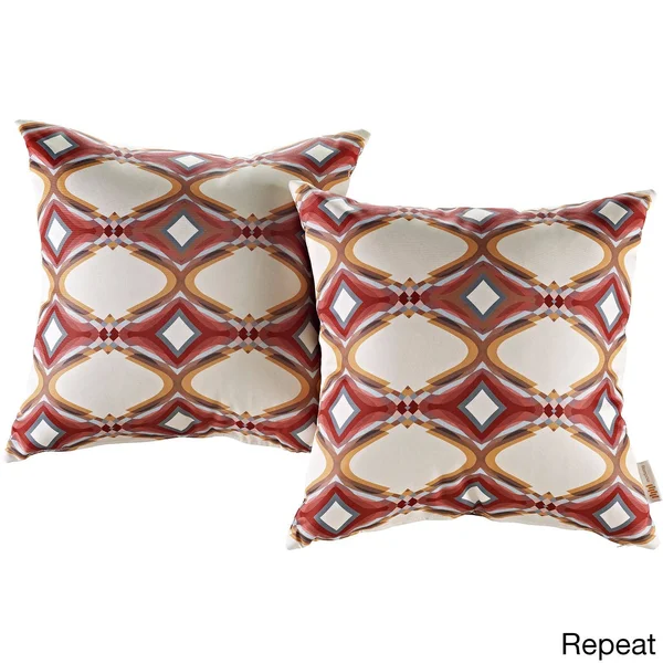 Modway Modify Multicolored Polyester Water-Resistant Throw Pillows (Set of 2) - Green