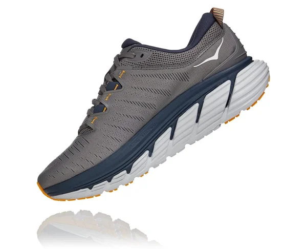 Hoka One One Men's Gaviota 3 Shoe - 9 Wide - Charcoal Grey - Ombre Blue