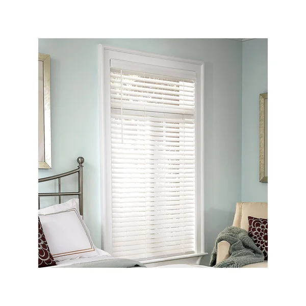 Lumino 2x22 Faux Wood Cordless Blind - White, 70.5X72