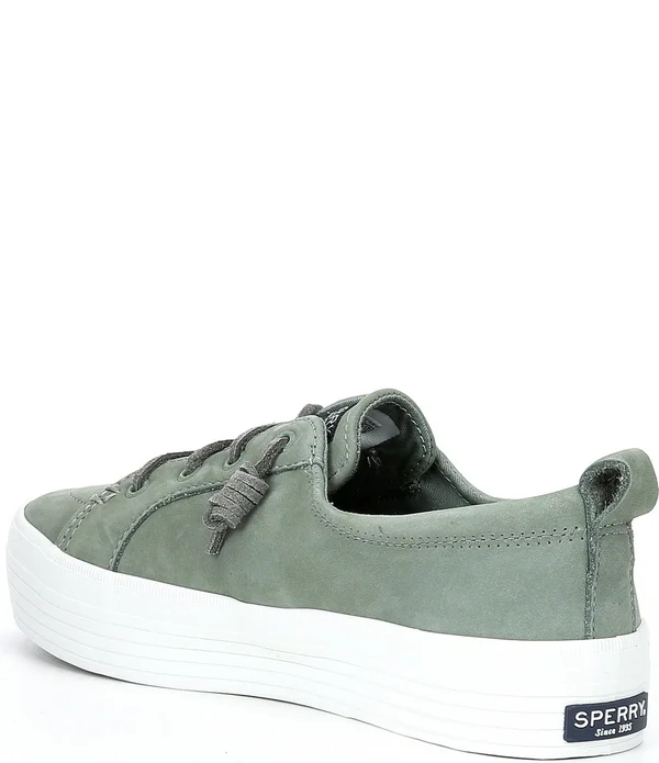 Women's Sperry Crest Vibe Platform Leather Sneaker Sage - Size 9M