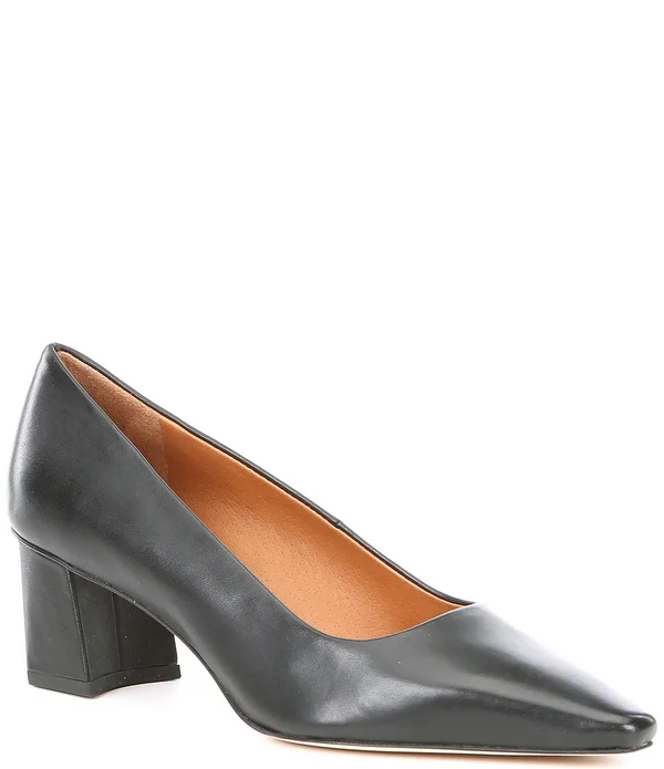 Sarto by Franco Sarto Women's Regal Square Toe Pump - Size: 9.5, Black Nappa Leather