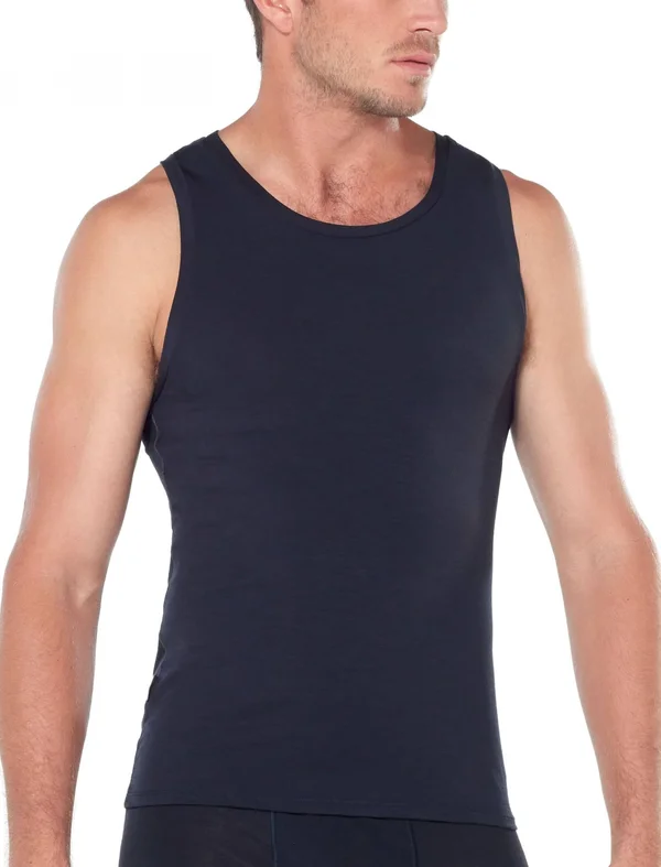 Icebreaker Anatomica Tank Black - Men Merino Top (Size L - Color Black)