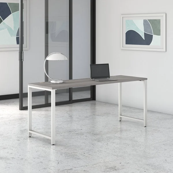 Bush Business Furniture 400 Series 72w x 24d Table Desk with Metal Legs - Platinum Gray