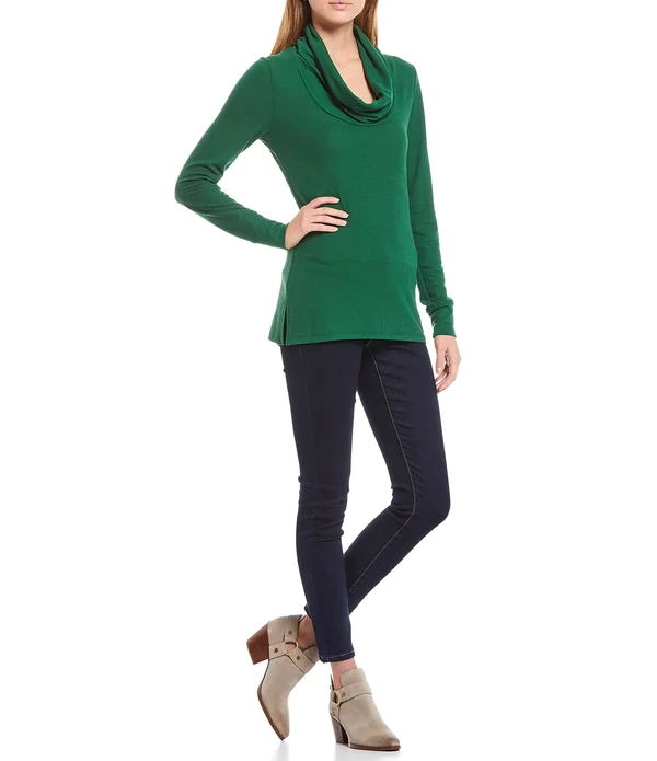 Michael Michael Kors Waffle Knit Cowl Neck Long Sleeve Top - XL