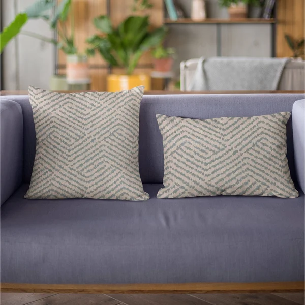 Plutus 20x22 x 30x22 Maze Chevron Luxury Throw Pillow in Blue
