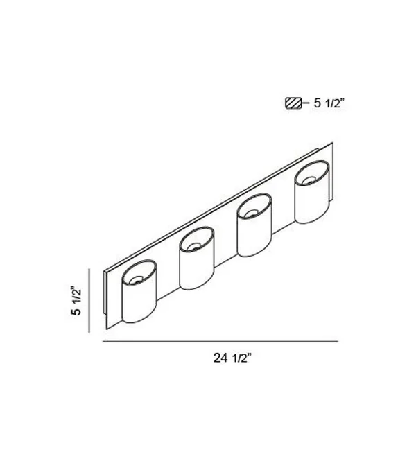 Eurofase 20380-014 Geos 4-Light Bathbar, Satin Nickel