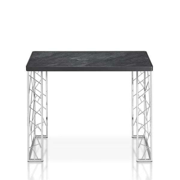 Furniture of America Stefano Metal Console Table in Black and Chrome
