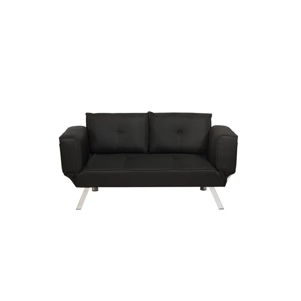 Serta Michigan Convertible Sofa with Adjustable Winged Arms - Black