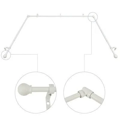 Cavett Bay Window Curtain Rod Set Red Barrel Studio Color: White