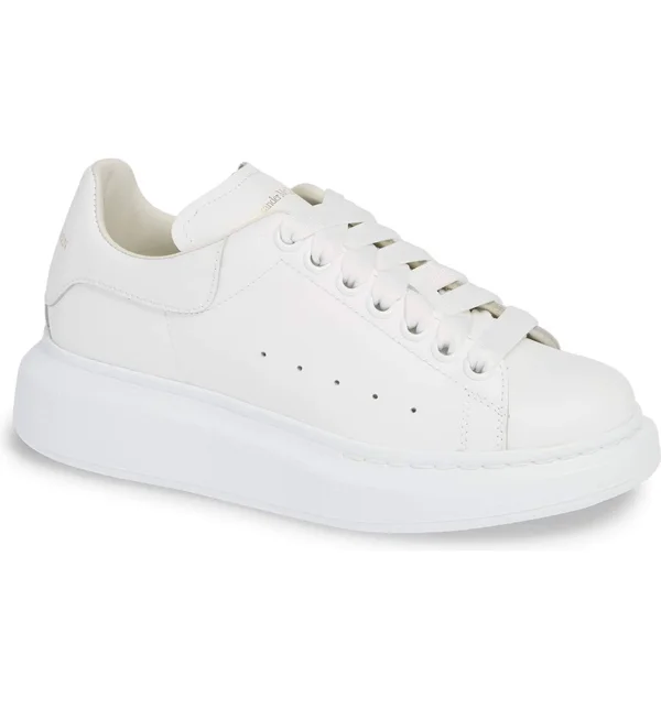 Alexander McQueen Women's Leather Sneakers - White, 5 US