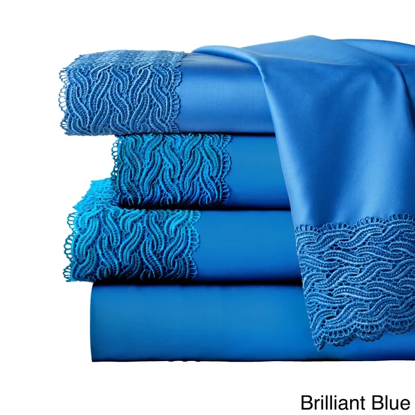 Pointehaven 300 Thread Count Lace Sheet Set - Ecru - Twin