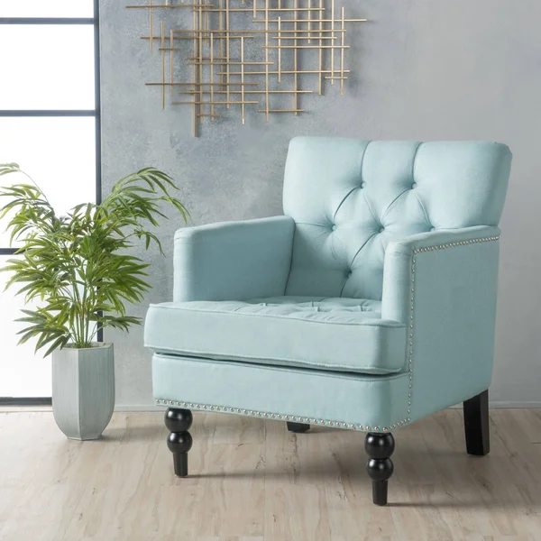 Christopher Knight Home Malone Beige Club Chair, Blue