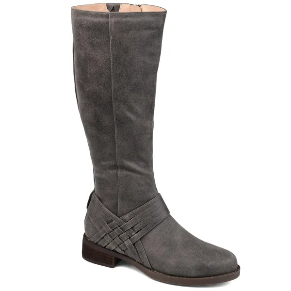 Journee Collection Meg Extra Wide Calf Boot, Women's, Grey, Size 7.5, Boots