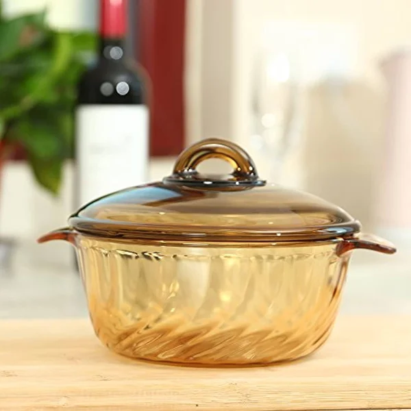 YITA Made in France 3.8L Round Stewpot with Glass Cover for Cooking Soup, Frying, Steaming, Deep Frying, Boiling and More