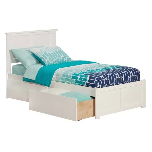 Leo & Lacey Urban Twin Storage Platform Bed in White - LL-1653065