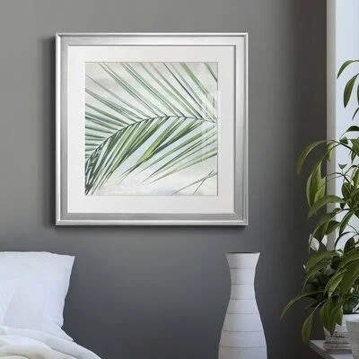Palm View I by J Paul - Picture Frame Painting Print on Paper Bay Isle Home Frame Color: Silver Framed Paper - Size: 24x22 H x 24