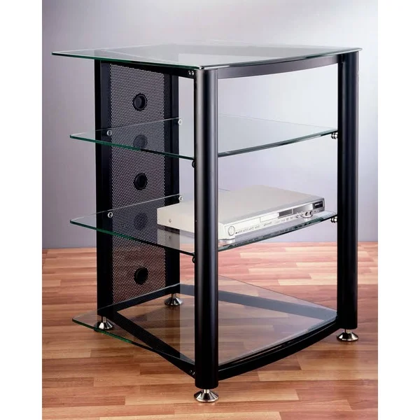 VTI RGR Series 4 Shelf Audio Rack Multiple Finishes Glass Shelves
