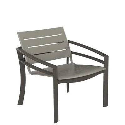 Kor Aluminum Slat Patio Chair Tropitone Frame Color: Parchment - Seat Finish: Shell