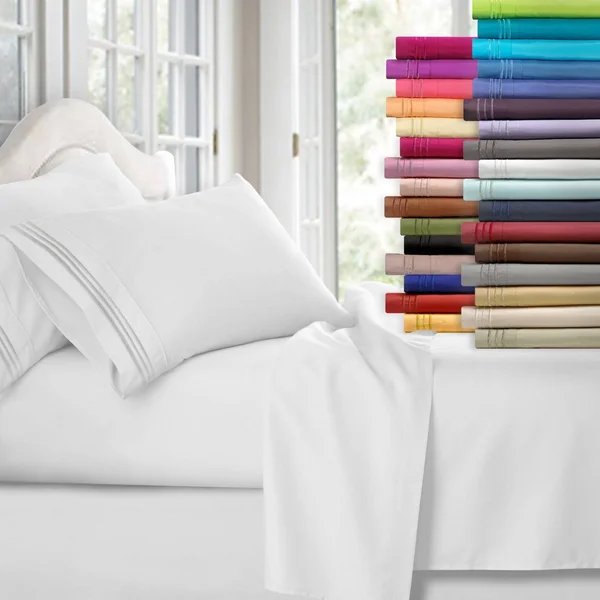 Clara Clark Premier 1800 Series Deep Pocket Bed Sheet Set - Sage - 4 Piece - California King